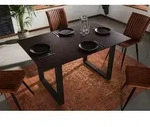 MASSIVMOEBEL24 Esstisch Akazie 140x90 braun lackiert / U-Beine anth. matt SWISS...