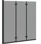 vidaXL Bad-Duschschirm Schwarz 130 x 138 cm Geh&auml;rtetes Glas - Schwarz