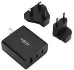 ANSMANN Travel Charger 15W &ndash; Universal Reiseadapter mit EU/UK/US Steckern - Schwarz