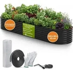 TTL GARDEN Hochbeet ELEGANCE XL 320x80x45cm Anthrazit &ndash; Metall oval verzinkt...