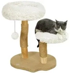 PawHut Kratzbaum 61,5 cm hoch Katzenkratzbaum mit Spielball, Betten, Kratzstamm -
