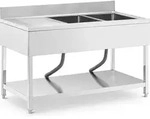 Expondo Royal Catering Sp&uuml;ltisch - 2 Becken - Edelstahl - 140 x 70 cm - -...