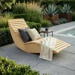 HOME DELUXE Wellenholzliege WOLGA - 60 cm | Holzliege, Gartenliege, Designliege,