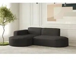 Ecksofa Designersofa PALMA XS in Stoff Scala Anthrazit Ottomane Links - Grau