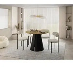 Esstisch Rund Ausziehbar im Loft-Stil &ndash; 120 bis 200 cm &ndash; Industrieller