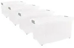 BigDean 4er Set Eurobox Transparent mit Deckel & Rollen, 60x40x33 cm, stapelbar,