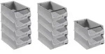 SparSet 10x Graue Sichtlagerbox 5.1 mit Griffstange | HxBxT 20x30x50cm | 21,8...