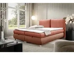 Boxspringbett Schlafzimmerbett VALENTIN 120x200cm Stoff Neve-Vega Rostbraun -...