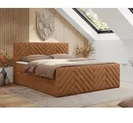 MKS MEBLE Boxspringbett 120x200 mit Bettkasten Matratze H4 - Paris Duo - Orange