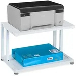 Relaxdays Druckerst&auml;nder, 2 Ablagen, Schreibtischaufsatz f&uuml;r Drucker, HBT 28x45x28