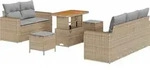 vidaXL Gartensofa-set mit Kissen 8 pcs Beige Poly-Rattan - Beige