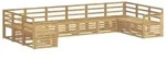 vidaXL Outdoor-Sofagarnitur 10 pcs Wei&szlig; 363 x 187,5 x 73 cm - Braun