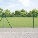 vidaXL Geschwei&szlig;ter Drahtzaun mit Betonsockel 10 x 1 m Gr&uuml;n Netz - Gr&uuml;n