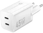 Forcell, Doppel 45W GaN III Ladeger&auml;t USB-C PD / QC 4.0 Ultra-Kompakt, Wei&szlig; -...