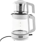 Mulex Tee Express 2-in-1 Teekocher & Wasserkocher aus Glas - 1L + 2L - Wei&szlig; -...