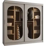 MIRJAN24 Kleiderschrank Bahrajn 200, Schwebet&uuml;renschrank, Garderobe (Farbe: