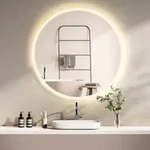 HOKO LED Wandspiegel Rund 60 cm Anti-fog Uhr Modernes Design Touch-Schalter &