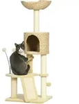 PawHut Katzen Kratzbaum 116 cm Katzenbaum mit Katzenh&ouml;hle, Katzenbett, Beige -...