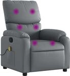 vidaXL Massagesessel Relaxsessel Grau Kunstleder