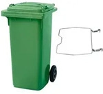 BRB M&uuml;lltonne MGB 120 Liter, mit Klemmring f&uuml;r M&uuml;lls&auml;cke (gr&uuml;n) - Gr&uuml;n