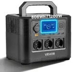 VEVOR Tragbare Powerstation, 1200W Solargenerator, 806Wh LiFePO4-Akku-Backup...