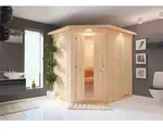 Karibu Sauna Innensauna Lilja Eckeinstieg Ofen 3,6 kW intgr. Strg 210x184x202 cm mit
