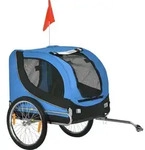 PawHut Fahrradanh&auml;nger Hundeanh&auml;nger Hunde Fahrrad Tier Anh&auml;nger Blau+Schwarz