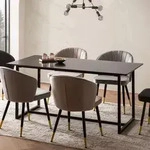 WOHNLING Esszimmertisch 120x60x76 cm K&uuml;chentisch Schwarz in Marmor-Optik Modern