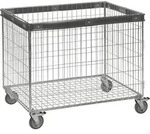 Kongamek Gitterwagen, offen 830x630x735mm mit Sto&szlig;schutz Gummi &Oslash;100mm mit Bremse