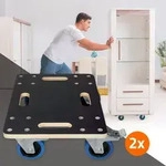 ECD Germany 2x Transportroller PP-R&auml;der Rollbrett mit 2x Feststellbremse,...
