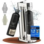 Luckymoose Infinity-S Wassersprudler aus hochwertigem Edelstahl (Silver/Black)...
