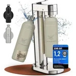 Luckymoose Infinity-S Wassersprudler aus hochwertigem Edelstahl (Silver/Sand)...