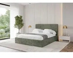 ALTDECOR Polsterbett mit Bettkasten - ALOVA - 120x200 Cord - Olive - Bett ohne