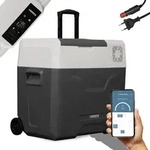 AREBOS 47L Kompressor K&uuml;hlbox mit Rollen | K&uuml;hl & W&auml;rme | 12/24V & 230V - Grau