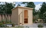 Karibu Saunahaus Au&szlig;ensauna Gartensauna Hytti 3 unbehandelt Ofen 9 kW integr....