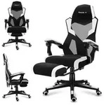 Huzaro Combat 3.1 White Gaming-Stuhl &ndash; 135&deg; Neigung, ausziehbare Fu&szlig;st&uuml;tze,