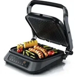 Arendo Kontaktgrill mit Digitalsteuerung in Grau - Tischgrill / Sandwichmaker /