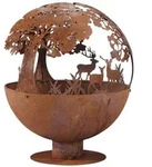 Kobolo Feuerschale FOREST 50x50x60 cm - Gartendeko Kugelform Feuerstelle...