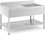Expondo Royal Catering Sp&uuml;ltisch - 1 Becken - - Edelstahl - 140 x 70 cm -...
