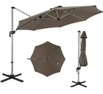COSTWAY Sonnenschirm &Oslash; 330cm, Ampelschirm mit Kurbel, um 360&deg; drehbar,
