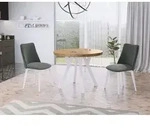 Designer Runder Ausziehbarer Esstisch - Loft-Stil, Industriell, Platzsparend -...