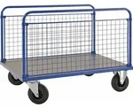 Kongamek Plattformwagen in blau 1000x700x900mm mit MDF-Platte und 2 stirnseitigen