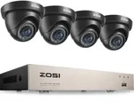 ZOSI FHD Video &Uuml;berwachungssystem 8CH H.265+ 1080P DVR mit (4) 2MP Au&szlig;en Dome