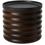 Stapelbare Schmuckbox Holz/Walnuss mit Samtfutter, modern - Schwarz/Braun