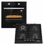 KB ELEMENTS Herdset Autark Gaskochfeld 60 cm 4 Brenner + Einbaubackofen 60 cm,...