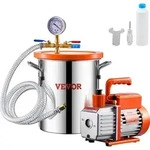 VEVOR 11,36 l Vakuumkammer und 3,5 CFM Pumpe, Edelstahlkammer, einstufiges