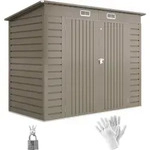 Outsunny Metall Ger&auml;tehaus 2,7 m2 249x121x183cm Ger&auml;teschuppen mit Pultdach -