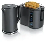 Arendo Fr&uuml;hst&uuml;cks-Set Edelstahl, Wasserkocher mit Temperatureinstellung 1,5l,