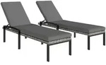 Outsunny 2er Set Sonnenliege Polyrattan Gartenliege mit verstellbar...
