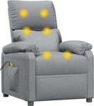 vidaXL Massagesessel Hellgrau Stoff